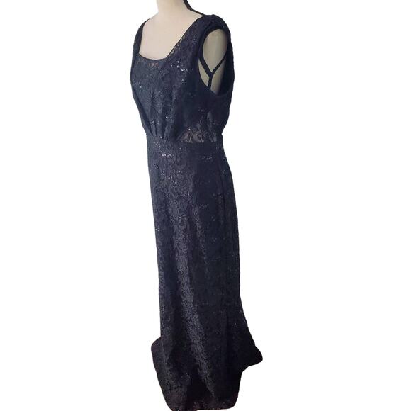 Maria Bonita Black Lace Sequin Party Dress - Size L - Picture 2 of 9